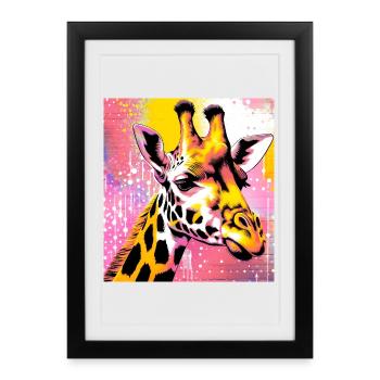 giraffe - Framed poster (27 × 37 cm) - black - Front
