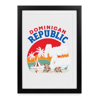 Drapeau de la République dominicaine Dom Rep Pride - Affiche encadrée (27 × 37 cm) - noir - Devant