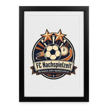 FC Nachspielzeit - Gerahmtes Poster (27 × 37 cm) - Schwarz - Vorne