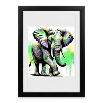 éléphant - Affiche encadrée (27 × 37 cm) - noir - Devant