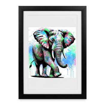 elephant - Framed poster (27 × 37 cm) - black - Front