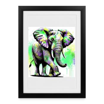 elephant - Framed poster (27 × 37 cm) - black - Front