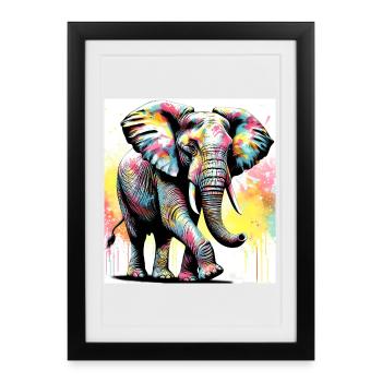 elephant - Framed poster (27 × 37 cm) - black - Front