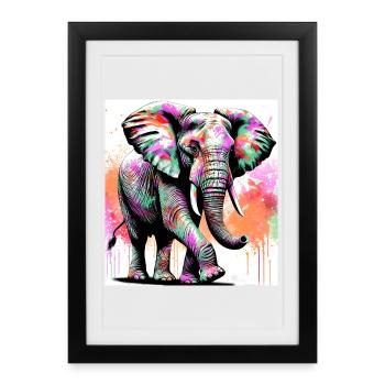 elephant - Framed poster (27 × 37 cm) - black - Front