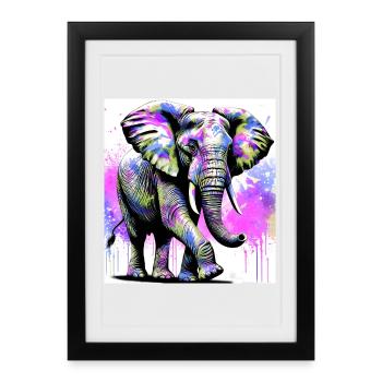 elephant - Framed poster (27 × 37 cm) - black - Front