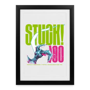 STUCK! 100 Shield Cracked - Framed poster (27 × 37 cm) - black - Front
