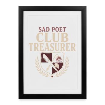 Poetcore Poète Poésie Dark Academia Gift - Affiche encadrée (27 × 37 cm) - noir - Devant
