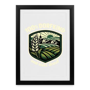Dorfkind Ländliche Ernte - Gerahmtes Poster (27 × 37 cm) - Schwarz - Vorne