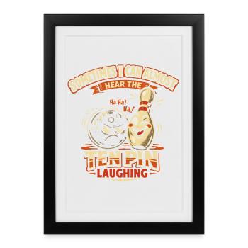 Bowling Humour Sport Strike Joueur Drôle Cadeau - Affiche encadrée (27 × 37 cm) - noir - Devant
