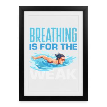Dictons drôles de nageurs et conception de clubs de natation - Affiche encadrée (27 × 37 cm) - noir - Devant