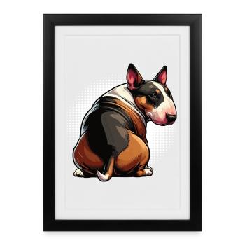 Bull Terrier miniature Bully Bull Terrier Propriétaire - Affiche encadrée (27 × 37 cm) - noir - Devant