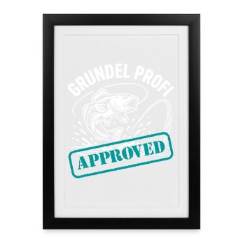Grundeln_angeln_lustiger_Grundelspruch_221 - Framed poster (27 × 37 cm) - black - Front