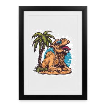 Bande dessinée Camel Summer - Affiche encadrée (27 × 37 cm) - noir - Devant