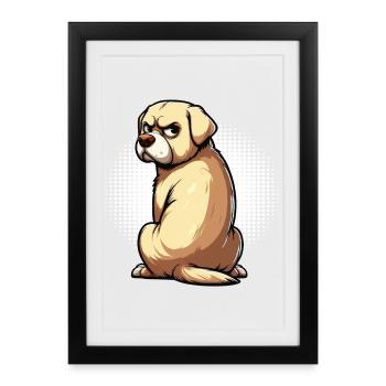 Labrador Labrador propriétaire Labrador lover - Affiche encadrée (27 × 37 cm) - noir - Devant