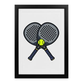 padel tennis racket - Framed poster (27 × 37 cm) - black - Front