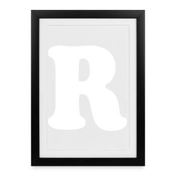 Large R Style Print | Letter R | R Logo - Framed poster (27 × 37 cm) - black - Front