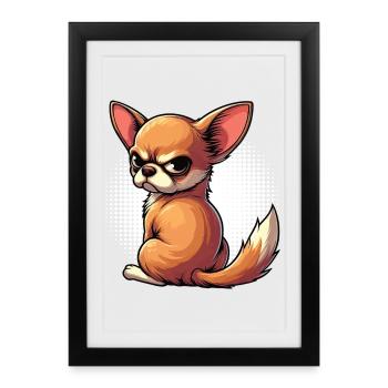 Chihuahua Chihuahua Propriétaire Chihuahuafan Chi Chis - Affiche encadrée (27 × 37 cm) - noir - Devant