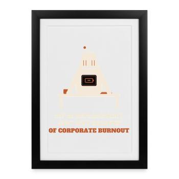 Funny AI Replacement Corporate Burnout T-Shirt - Framed poster (27 × 37 cm) - black - Front