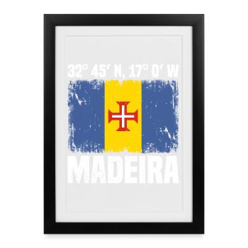 Madeira Coordinates - Framed poster (27 × 37 cm) - black - Front