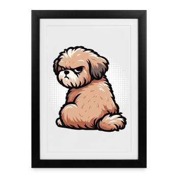 Bolonka Zwetna Bolonka Propriétaire Bolonka Amoureux de Bolonka - Affiche encadrée (27 × 37 cm) - noir - Devant