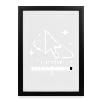 Y2K Cursor & Loading Bar – Retro 2000s Tech Look - Framed poster (27 × 37 cm) - black - Front
