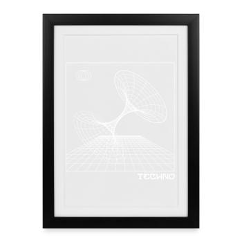 Techno-Musik - Gerahmtes Poster (27 × 37 cm) - Schwarz - Vorne