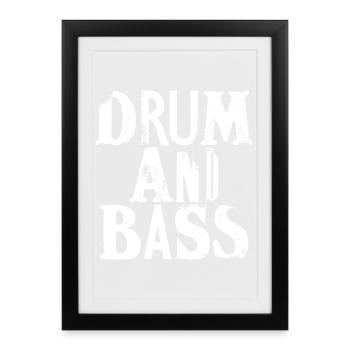 Schlagzeug und Bass - Gerahmtes Poster (27 × 37 cm) - Schwarz - Vorne