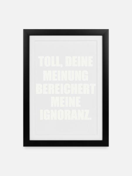 Lustiger Spruch - Gerahmtes Poster (27 × 37 cm) - Schwarz
