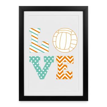 volley-ball - Affiche encadrée (27 × 37 cm) - noir - Devant