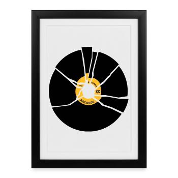 record vinyl - Affiche encadrée (27 × 37 cm) - noir - Devant
