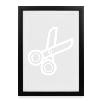 Scissors for cutting - Framed poster (27 × 37 cm) - black - Front