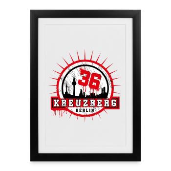 Kreuzberg Skyline 36 Berlin - Affiche encadrée (27 × 37 cm) - noir - Devant