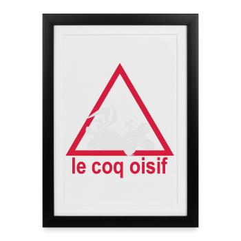 Le Coq oisif - Affiche encadrée (27 × 37 cm) - noir - Devant