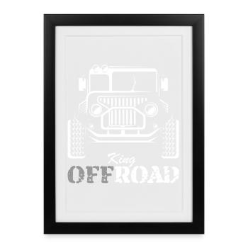 Offroad 4x4 Car Truck SUV Off-Road Wagon Icon - Framed poster (27 × 37 cm) - black - Front