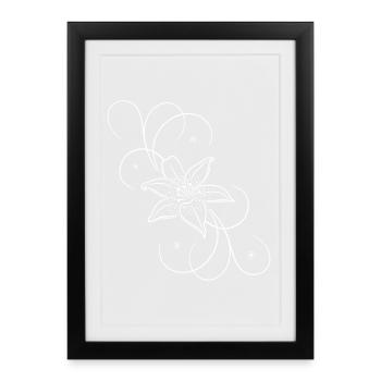 Lily avec des fioritures très délicates. - Affiche encadrée (27 × 37 cm) - noir - Devant