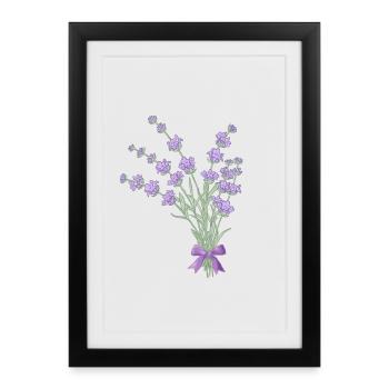 Bouquet de lavande - Affiche encadrée (27 × 37 cm) - noir - Devant
