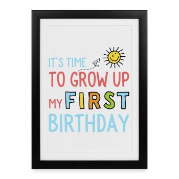 Drôles premiers dictons d'anniversaire - Affiche encadrée (27 × 37 cm) - noir - Devant