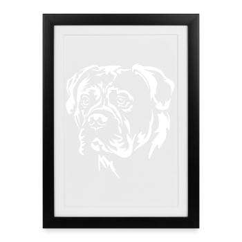 Tête Bullmastiff "Black Edition" - Affiche encadrée (27 × 37 cm) - noir - Devant