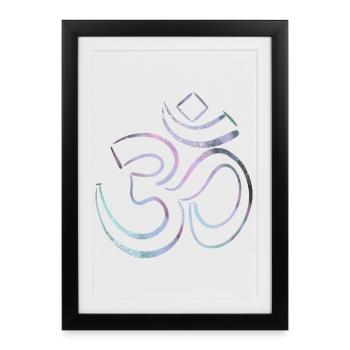 Le signe coloré du Karma Om - Affiche encadrée (27 × 37 cm) - noir - Devant