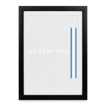 Drapeau argentin, fierté argentine - Affiche encadrée (27 × 37 cm) - noir - Devant