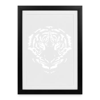 tiger animals symbol nature gift present Logo head - Framed poster (27 × 37 cm) - black - Front