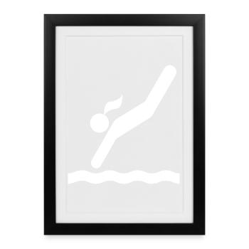 Tower jumping - Framed poster (27 × 37 cm) - black - Front