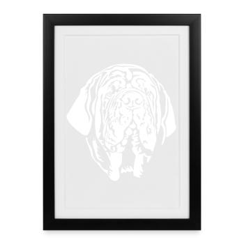 Mastino Napoletano Kopf "Black Edition" - Gerahmtes Poster (27 × 37 cm) - Schwarz - Vorne