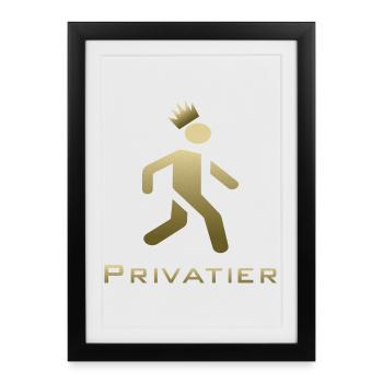 Private design in gold - Framed poster (27 × 37 cm) - black - Front