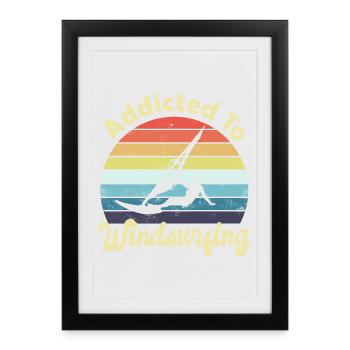 Windsurfing Windsurfer - Framed poster (27 × 37 cm) - black - Front