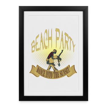beach party dance into the sunset - Framed poster (27 × 37 cm) - black - Front
