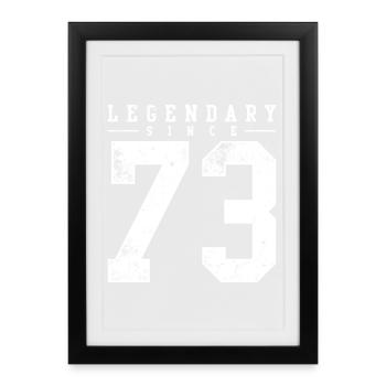 Légendaire depuis 73 Écusson - Affiche encadrée (27 × 37 cm) - noir - Devant