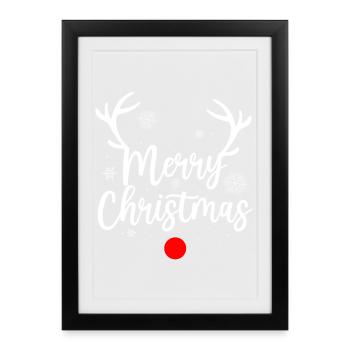 Rennes joyeux Noël - Affiche encadrée (27 × 37 cm) - noir - Devant