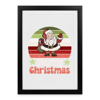 Père Noël Nikolaus Vintage Nostalgique - Affiche encadrée (27 × 37 cm) - noir - Devant