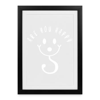 Êtes-vous heureux? - Affiche encadrée (27 × 37 cm) - noir - Devant